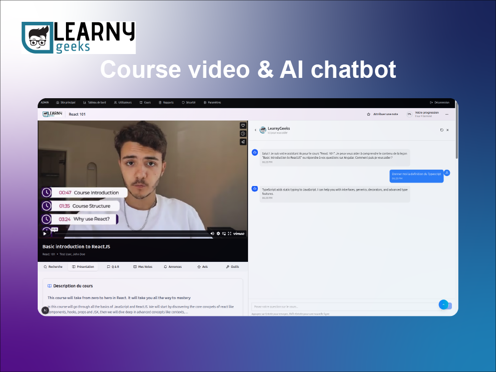 Video Learning Interface